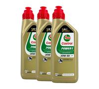 CASTROL Power 1 4T 20W-50 Huile Moteur 2 Roues API SN, JASO MA2, 3x1 Litre