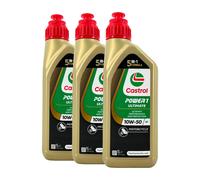 CASTROL Power 1 Ultimate 4T 10W-50 Huile De Moto API SN, JASO MA2, 3x1 Litre