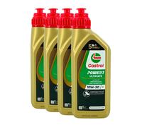 CASTROL Power 1 Ultimate 4T 10W-50 Huile De Moto API SN, JASO MA2, 4x1 Litre