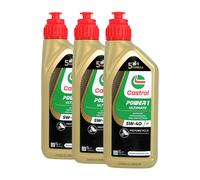 CASTROL Power 1 Ultimate 4T 5W-40 Huile De Moto API SN, JASO MA2, 3x1 Litre