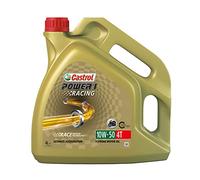 Castrol POWER1 Racing 4T 10W-50, Huile Deux-Roues Moteur 4 Temps, 4L | Synthèse HC, 4 l, API SN, JASO MA-2, pour catalyseur, protection moteur, boîte et embrayage à bain d'huile