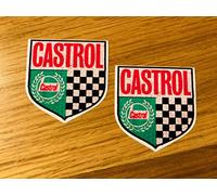 Castrol Vespa Mi429 Lot de 2 autocollants rétro Motif Pin Up Girl