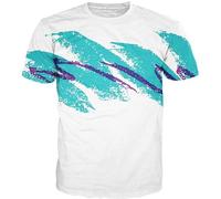 Casual 3D Pattern Printed Men T-Shirt White Unisex Tops Casual Tee M
