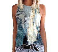 Casual Aztec Print Vest Tops pour Femmes Summer O Neck Débardeur T-Shirts sans Manches Vintage Blouses Beach Holiday Tunic Tops