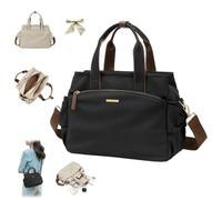 Casual Canvas Tote Bag with Pleated Side Pockets for Women,Adjustable Strap | Multi-Pocket Large Capacity Work Handbag with Adjustable Strap,Water-Resistant Crossbody Shoulder Bag for Work,Travel,Daily