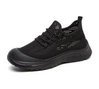 Casual Chaussures Femme Confortable Léger Sport Sneakers de Travail pour Femme Outdoor Jogging Trekking Chaussures à Col Bas Respirant Chaussures de Gymnastique en Mesh Résistant à l'Usure, Noir , 39