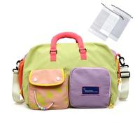 Casual Color Block Overnight Bag - Large Travel Duffle Bag (B-1)