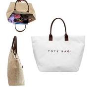 Casual Fashion Retro-style Large Capacity Corduroy Letter Design Handbag, Trendy Vintage Top Handle Handbag for Work Travel (white)