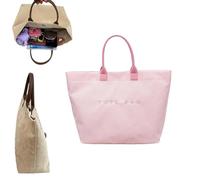 Casual Fashion Retro-style Large Capacity Corduroy Letter Design Handbag, Trendy Vintage Top Handle Handbag for Work Travel (pink)