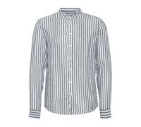 Casual Friday Chemise ' CFANTON LS CC linen striped shirt ' bleu foncé, Taille S