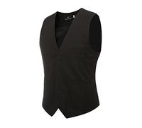 Casual Gilet Veston Veste Homme sans Manches Slim Fit Mariage Fête Noir 4XL