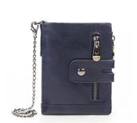 Casual Leather Men's Short Bifold Wallet Wallet Wallet Coin Pocket Zipper Multifunction RFID Anti-Theft Swipe Bag