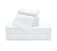 Casual Living 32651 Parure de lit 6 pièces et taies d'oreiller Style hôtel soyeuses Ultra Douces et respectueuses de l'environnement, lavables en Machine, séchage Rapide, Anti-Plis, Grand lit, Blanc