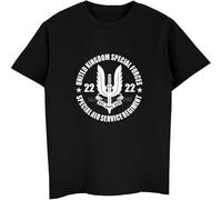 Casual Men Cotton T Shirt SAS Special Air Service British Special Force T-Shirt Male Short Sleeve Shirt Cool Tees Tops Harajuku Black Manches Courtes(3X-Large)