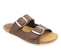 Casual Mules pour femme en cuir nubuck avec semelle en cuir véritable et semelle en liège, Gaucho Brown, 42 EU