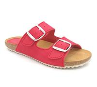 Casual Mules pour femme en cuir nubuck avec semelle en cuir véritable et semelle en liège, rouge, 38 EU