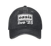 Casual O-Oasis Live 25 Tour Rock Band Casquettes de Baseball Hommes Femmes Délavé Denim Lavé Snapback Cap 2025 Concert Chapeau Ajustable Coton, pour Toutes Les Saisons