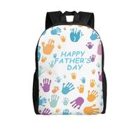 Casual Sac À Dos d'affaires Main Et Bonne Fête des Pères Sac À Dos Polyester Cartable Scolaire pour Voyage, Scolaires, Gym, 42X32X14Cm