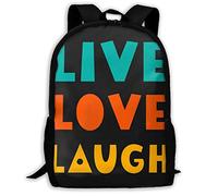 Casual Sac À Dos d'affaires Vivre Aimer Rire Daypack Imperméable Sac À Dos Scolaire pour Usage Quotidien, Scolaires, Trekking, 42X32X14Cm