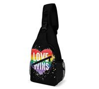 Casual Sac À Dos Petit Cœur Arc-En-Ciel Pour Les Droits Des Lgbtq+ Lors De La Gay Pride Sacoche Bandoulière Plein Air Sac De Poitrine Pour Voyage, La Randonnée, Randonnée