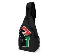 Casual Sac De Poitrine Histoire Des Noirs, Black Power, Fierté Africaine Sling Sac De Poitrine Rétro Sacoche Bandoulière Pour La Randonnée, Voyage, Sport