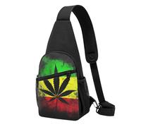 Casual Sacoche Tactique Feuilles de mauvaises herbes du drapeau de la Jamaïque Sac à Bandoulière Polyester Crossbody Bag pour Femme école Camping