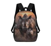 Casual Sacs À Dos Mère Rhinocéros Rhino Animal Sacs D'École Loisir Grande Capacité Sac À Dos d'affaires pour Voyage, Randonnée, Trekking, 42X32X14Cm