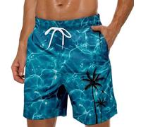 Casual Short de Bain Plage Hawaïennes Homme, Imprimé Séchage Rapide Maillot de Bain Été Grande Taille Bermuda Pant Court de Sport Vacance Surf Running Beach Shorts Hawaii Short Cool