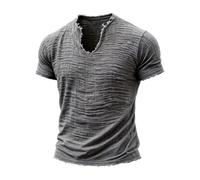 Casual Short Sleeve Tee for with Relaxed Fit and Subtle Edges Modern Large Cut Style for Everyday Comfort Easy Care (Grey, XL)