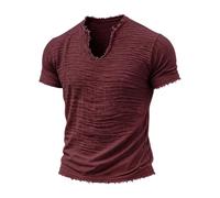 Casual Short Sleeve Tee for with Relaxed Fit and Subtle Edges Modern Large Cut Style for Everyday Comfort Easy Care (Red, XXXL)