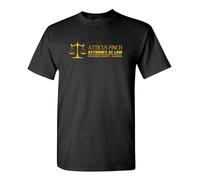 Casual T-Shirt Atticus Finch Attorney at Law Mockingbird Mens Graphic Black S