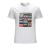 Casual T-Shirt Hip Hop Mix Tapes Unisex & Old School Mens Turntable Music Cotton Short Sleeve Black XXL