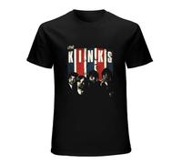 Casual T-Shirt The Kinks60S English Rock Band Pop Retro Men Davies Black S