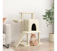 Casvera Arbre à chat avec troncs en sisal et peluche, 96,5 cm de hauteur, arbre à grimper avec surface de couchage, hamac et grotte pour chat, meuble à griffer pour l'entretien des griffes et