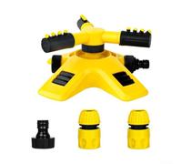 Caswynlife Arroseur de pelouse rotatif à 360 degrés, double mode d'irrigation pour l'herbe, le jardin et les terres agricoles, compatible avec les tuyaux de 1/2 et 3/4", jaune, (1,27 cm)
