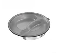Caswynlife Assiette à vapeur en acier inoxydable avec couvercle, plateau rond divisé de 21 cm pour légumes et fruits de mer, passe au four et à la cuisinière, vaisselle de cuisine
