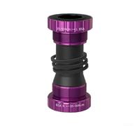 Caswynlife Axe de pédalier en alliage d'aluminium, système de roulement double, filetage de précision CNC, finition anodisée, axe de 24 mm pour VTT de terrain robuste (violet)