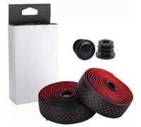 Caswynlife Bande de guidon double couche en polyuréthane absorbant les chocs, antidérapante et résistante à la transpiration avec dos adhésif pour vélo de route (rouge)