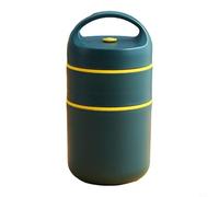 Caswynlife Boîte à déjeuner isotherme sous vide fabriquée en acier inoxydable de qualité alimentaire et ABS, rétention de température de 3 heures, anneau en silicone étanche (B)