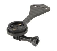 Caswynlife Compteur de vélo léger en carbone pour Garmin F12 guidon intégré, double support d'éclairage, 12,8 g, noir (B)