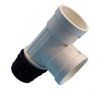 Caswynlife Connecteur de tuyau de drainage en PVC avec joint d'étanchéité en caoutchouc coudé et raccord en T compatible avec les tuyaux en fonte silencieux en spirale pour systèmes de plomberie