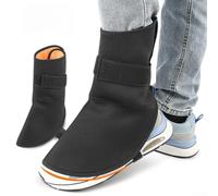 Caswynlife Couvre-chaussures de cyclisme d'hiver coupe-vent doublées en polaire avec sangle de cheville pour temps froid, vélo électrique, noir (doublure en polaire)