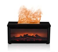 Caswynlife Diffuseur d'arômes de flamme de cheminée 3D, humidificateur à télécommande, lumière d'ambiance LED colorée, réservoir d'eau de 280 ml, fonctionnement silencieux (noir)