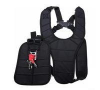 Caswynlife Double bandoulière réglable pour tondeuse à gazon, harnais en nylon robuste avec coussin, ajustement ergonomique pour débroussailleuses, tronçonneuses, noir