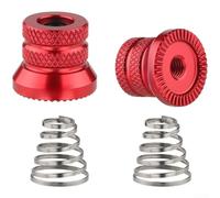 Caswynlife Écrou brochette à dégagement rapide en aluminium M5 x 0,8 mm Tige de fixation pour axe de moyeu, pour vélo de montagne pliable antidérapant, avec rondelle noire, rouge, argent (rouge)