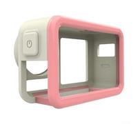 Caswynlife Étui de protection résistant aux chocs pour Action 5 Pro, coque en polycarbonate résistant aux rayures, housse d'appareil photo, design lavable, style blocs de couleurs (rose/blanc)