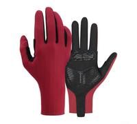 Caswynlife Gants de cyclisme longs respirants, protection UV, coussinets absorbant les chocs, compatibles avec écran tactile, pour vélo de route, VTT, équitation d'été, blanc (taille XL, rouge)