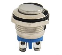 Caswynlife Interrupteur à bouton-poussoir en métal de 16 mm, 12 V momentané, construction en laiton, certifié IK09, pour panneaux de contrôle industriels et démarreurs électromagnétiques (tête haute)