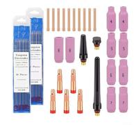 Caswynlife Kit d'accessoires de soudage TIG 48 pièces pour torche WP17 WP18 WP26 en tungstène avec buses en aluminium 4/5/6/7/8, aiguille de guidage de pince de soudage, pièces de rechange pour AC DC