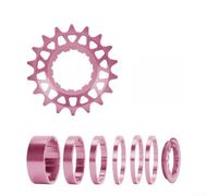 Caswynlife Kit de conversion de vélo à vitesse unique 16T 18T, entretoise de roue libre en alliage d'aluminium 7075 avec anneau de verrouillage (rose - 18T)